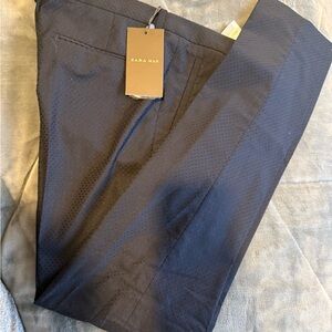 Zara Man Dark Blue Textured Pants